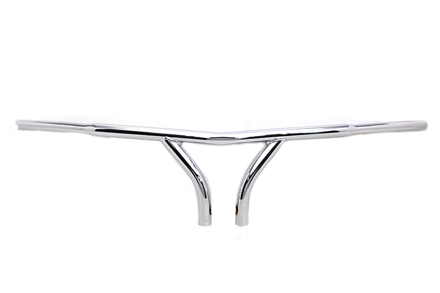10 Chrome Curved Riser Handlebar with Indents - Click Image to Close